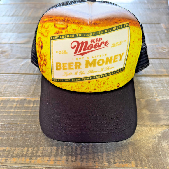 Unbranded Other - Beer Money Kip Moore Yellow Snapback Trucker Hat OSFM Mesh Back